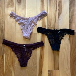 NWOT! Floral lace thong 3pak